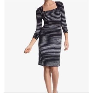 White House Black Market Bodycon Ruched Striped Dress